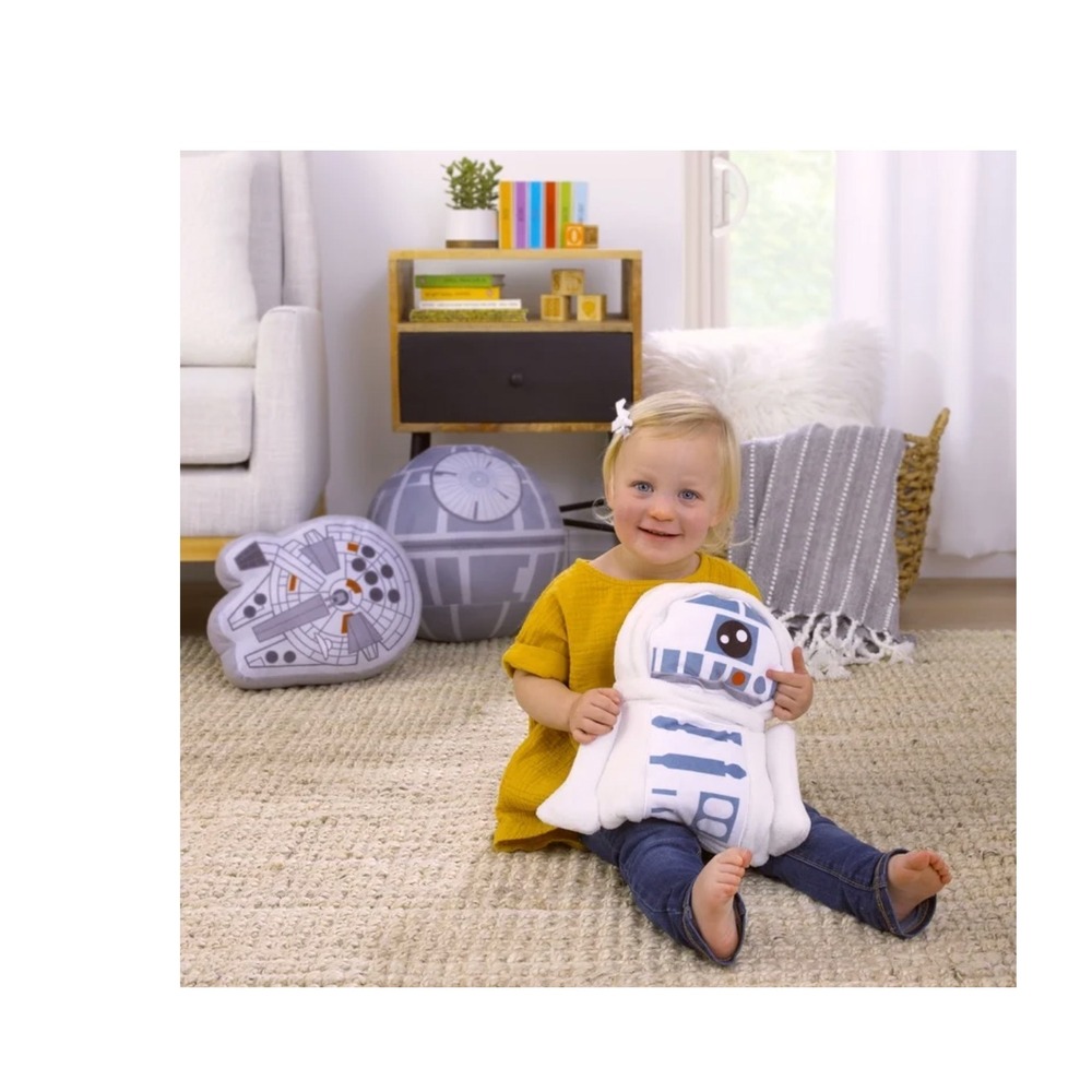 Star Wars R2-D2 Character Plush Blanket – 30" x 40" – New